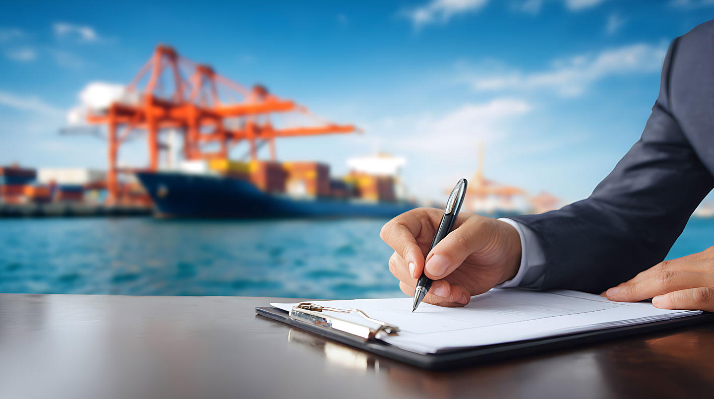 Certificat de francisation français officiel posé sur une table de navigation avec carte marine et compas à bord d'un navire de plaisance